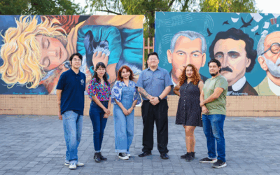 Fusionan en sus murales el mundo literario y el arte plástico