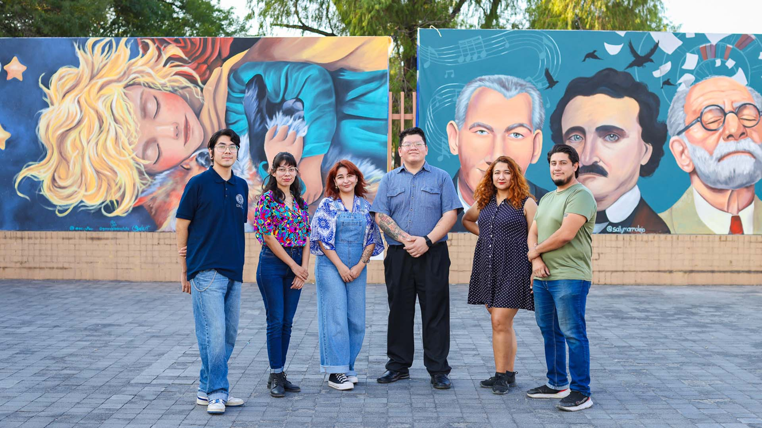 Fusionan en sus murales el mundo literario y el arte plástico