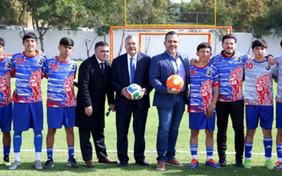 El Gobernador de Nuevo León, Samuel García Sepúlveda, y el Rector de la UANL, Santos Guzmán López, inauguraron el emparrillado en el que los actuales campeones del Grupo B de futbol americano comenzarán a disputar sus encuentros.