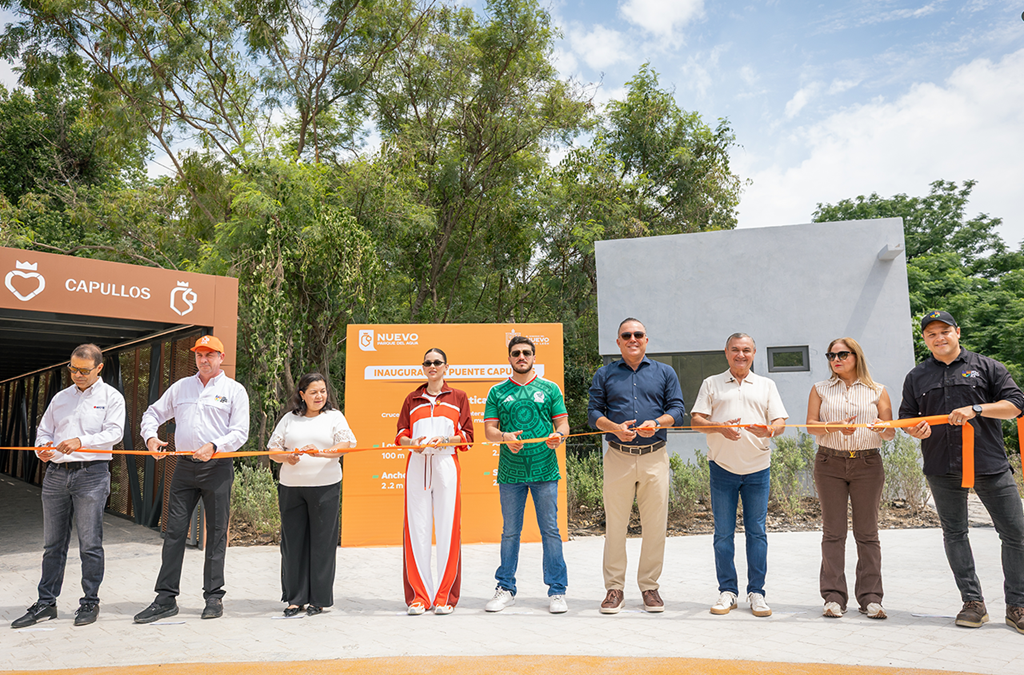 Samuel García y Mariana Rodríguez inauguran Puente Capullos para unir espacios clave en Guadalupe