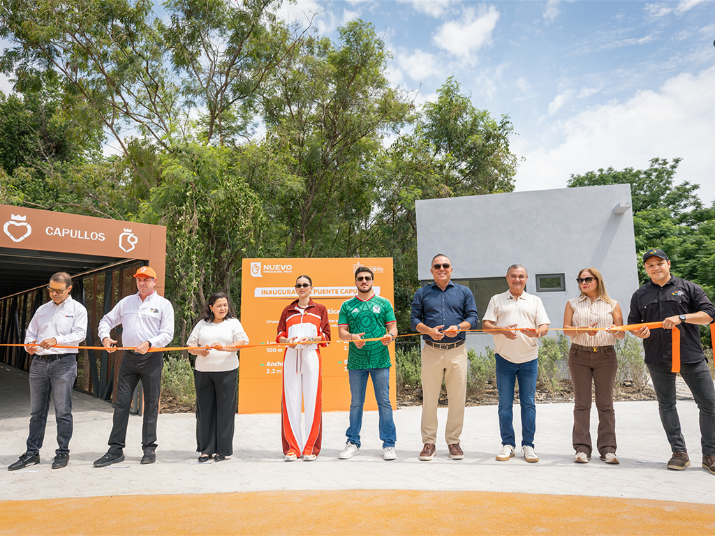 Samuel García y Mariana Rodríguez inauguran Puente Capullos para unir espacios clave en Guadalupe